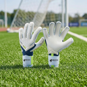 Gants de gardien de but professionnels, paume en latex allemand 4 mm, dos en silicone injecté, enveloppe hybride injectée pour le pouce, logo personnalisé - Product Image 2