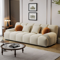 Canapé nuage moderne capitonné en bouclette, canapé moelleux crème rembourré pour salon, mobilier de salon, hôtel, villa