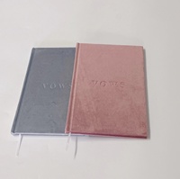 A5 personnalisé luxe couverture rigide Dot Gird velours vœu Journal pour mariage fiançailles cadeau vœux livre son et elle mariage livres planificateur