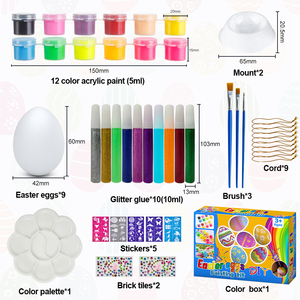 खुदी डिय ईस्टर शिल्प अंडे खिलौना गैर विषैले मिनी 3 मिली और 5 मिली पट्टी के बच्चे ऐक्रेलिक रंग पेंट त्वरित सुखाने ऐक्रेलिक पेंट सेट - Product Image 2
