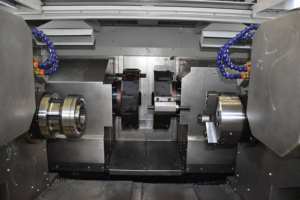 HS เครื่อง CNC แกนหมุนคู่10นิ้วเครื่องกลึง HTS 10-DII เตอร์คู่เตียงเอียงโครงสร้างแนวนอนขนาดกลาง - Product Image 2