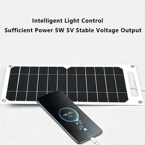 ALECTER Portable 6W 5V <b>Solar</b> Panel, High Efficiency Monocrystalline Waterproof PV Module for Outdoor <b>Camera</b> Camping Daily Power - Product Image 5