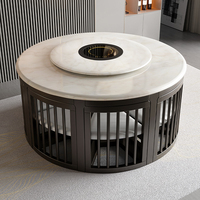 Ensemble de Salle à Manger Deluxe Décoratif, Table Coulissante en Céramique Blanche et Chaises