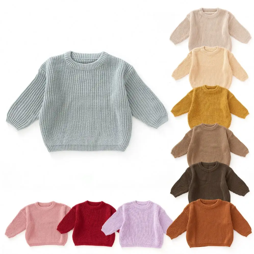 Factory Custom ized Großhandel Pullover Chunky Knit Baby Sweater Kleinkind Junge Mädchen Kind Pullover Neugeborene Kleinkind Pullover