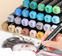 Professionnel nouveau Logo personnalisé 24-262 couleurs en Stock Double pointe aquarelle alcool brosse recharge marqueur stylo ensemble pour le dessin