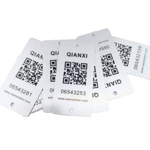Résistant aux rayures anodisé QR <span class=keywords><strong>Code</strong></span> numéro de série en aluminium UV sérigraphie Offset impression métal Logo plaque étiquettes - Product Image 2