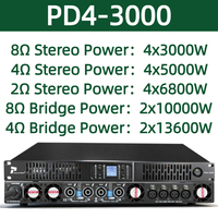 Paulkitson SiC amplifikatör PD4-3000 2ohm 4X6800W 1U profesyonel sınıf D ses güç amplifikatörü 4 kanal Subwoofer ses amplifikatörü