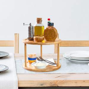 Bambù <span class=keywords><strong>Rotante</strong></span> Lazy Susan Barattolo di <span class=keywords><strong>Spezie</strong></span> Portaspezie Bottiglia di Supporto - Product Image 3