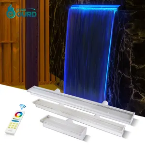 RGB น้ำพุอะคริลิตกแต่งสำหรับสระว่ายน้ำไฟ LED น้ำตก
