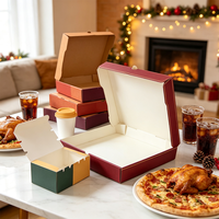 Boîte à pizza ondulée personnalisée SP4855 en gros pour flûtes E et B, emballage alimentaire jetable écologique avec logo personnalisé