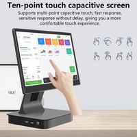 Terminal de caisse tactile simple/double 15,6 pouces, système de point de vente tout-en-un, imprimante hors ligne NFC, système de point de vente pour la vente au détail