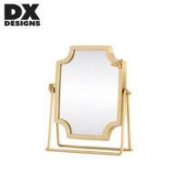 DX Designs Goldener Bienen-Dekor Tisch-Schminkspiegel Vintage Metall Schwenkbarer Kosmetikspiegel für Schlafzimmer-Dekoration