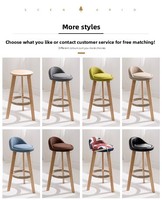 Chaise de bar pivotante haute en bois, résistante à l'eau, de luxe, moderne et stable, pour l'extérieur, l'hôtel, la salle à manger, la chambre et le salon