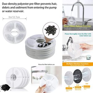 Filtres de remplacement pour fontaine à eau pour chat, filtres à triple <span class=keywords><strong>action</strong></span> pour distributeur de fontaine à eau pour fleurs, filtres pour fontaine à eau pour animaux de compagnie - Product Image 3