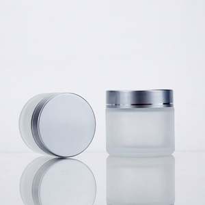 Frascos de Vidrio Mate Esmerilado Redondos de 10ml, 30ml, 50ml, 60ml y 100ml para Crema Facial y Corporal, Envases Cosméticos para el Cuidado de la Piel con Tapa de Aluminio Plateada - Product Image 1