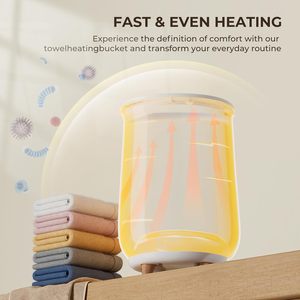 EUHOMY Towel Warmer <b>Bucket</b> <b>20L</b> Plastic Heating Bath Spa Use With Wooden Legs And Lid - Product Image 4