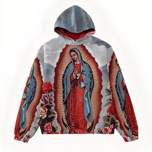 Sweat-shirt à capuche unisexe surdimensionné de qualité supérieure, imprimé régulier, poche respirante, pratique, logo textile élaboré, 100% coton - Product Image 4