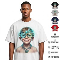 T-shirt Homme Oversize de Haute Qualité, Coupe Boxy, Épaules Tombantes, Impression Numérique Personnalisée, Style Streetwear, Conception OEM
