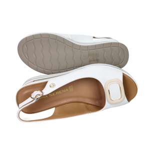 Sandales compensées Donna Serena pour femme, blanches, talon de 7 cm, taille 37 - Product Image 6