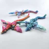 Ailes de dragon volant imprimées en 3D de 45 cm, XL, articulées, jouet anti-stress en cristal, décoration d'intérieur, cadeau d'anniversaire, animal de compagnie de bureau, couleur bonbon, en plastique