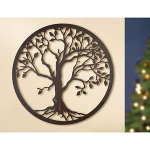 Pack de 2 relieves de pared, redondos, "Árbol de la vida", motivo Árbol de la vida, metal, marrón oscuro, L. 2 cm, D. 80 cm (920967207) - Product Image 1
