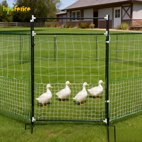 HPSFENCE Duurzaam Kippengaas Hek Elektrisch Tuinhek RVS & Kunststof met Palen 125x90cm 90cm Hoogte