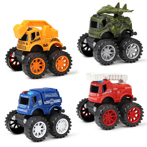 Voiture jouet tout-terrain à inertie pour enfants de 4 à 7 ans, camion de construction en plastique à friction avec grandes roues - Product Image 5