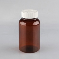 Capsule transparente de pilule de bonbon brun givré de 100ml -750ml, bouteille de Capsule de pilule en plastique ambre pour la tablette