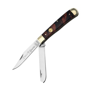 Cuchillo de injerto de doble hoja personalizable, grado OEM, cuchillo de bolsillo DIY, hoja de acero inoxidable afilada como una navaja, mango de acero, 18.5cm de largo total - Product Image 5