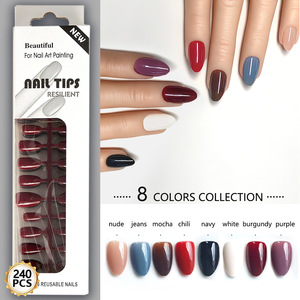 30 <span class=keywords><strong>faux</strong></span> <span class=keywords><strong>ongles</strong></span> courts en amande, <span class=keywords><strong>couleur</strong></span> rouge unie, amovibles, portables, pour les doigts - Product Image 2