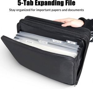 Carpeta con Cierre BSCI de Muestra Gratuita, con 3 Anillas, Asa, Correa de Hombro Extraíble y Bolsillos, Carpeta con Cierre para Material Escolar - Product Image 3