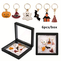 Accessoires de marqueur de tricot en alliage, motif Halloween, finition émaillée, petite boucle décorative pour Noël