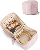 Pochette de voyage personnalisée pour bijoux, organiseur portable multi-compartiments, étui de rangement pliable pour colliers, bagues et boucles d'oreilles
