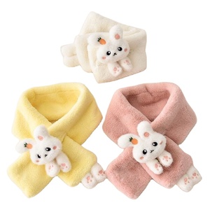 Simpatico cartone animato coniglio in pelliccia sintetica per bambini sciarpe calde scialle invernali in peluche per bambine sciarpe - Product Image 1
