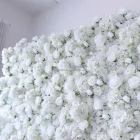 Décoration de mariage fleur murale artificielle hortensia blanc panneau floral fleur toile de fond murale