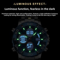 Reloj de Cuarzo para Hombre con Indicador de Fecha y Día de la Semana, Correa Luminosa de Acero Inoxidable, Caja de Aleación de Zinc, Resistente al Agua 30M