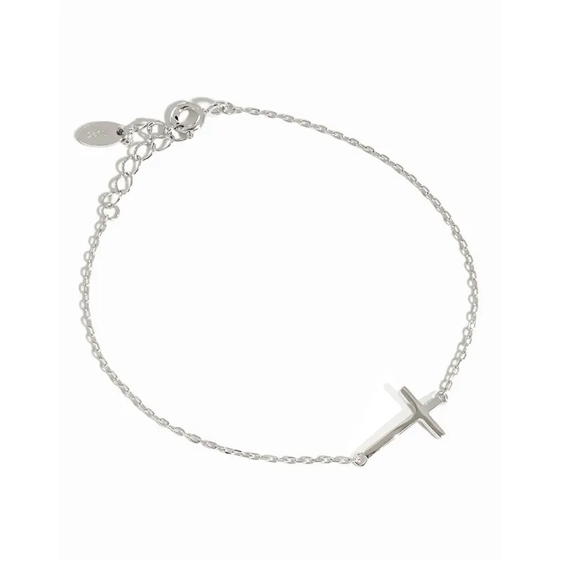 wholesale friendship bracelets cross for women 925 sterling silver jewelry type