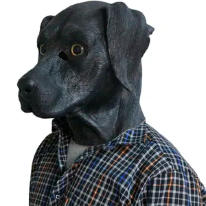 Mascarilla realista de cabeza completa para perros, máscara de látex para perro