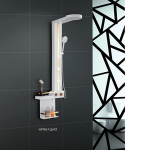 Panel de <span class=keywords><strong>ducha</strong></span> termostático, <span class=keywords><strong>torre</strong></span> de columna con estantería, color negro y dorado, YL-5516, venta al por mayor - Product Image 2