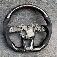 Setir Mobil Balap Kulit Serat Karbon Asli Bentuk Dasar Rata Nyaman Digunakan untuk Mazda 3 Axela CX4 CX5