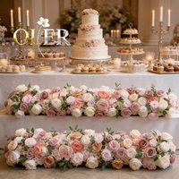 Ensemble de décoration de table de mariage en fleurs de roses artificielles en soie, style traditionnel vintage, professionnel, élégant, détachable, rose pastel