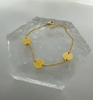 Inspire Jewelry - Brazalete Chapado en Oro de 18k con la Frase 'Paciencia, Gratitud y Confianza', Joyería Islámica, Joyería de Moda, Listo para Enviar