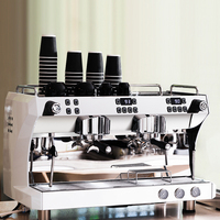Cafetera Eléctrica Industrial de Alta Presión de 9 Bares, de Acero Inoxidable, Automática, con Bomba, para Restaurante, Máquina de Espresso