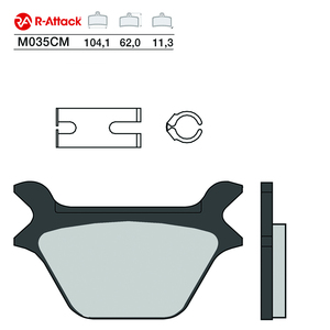 Plaquettes de frein pour moto R-Attack M035CM, carbone-céramique, arrière, homologuées R90 - Product Image 1