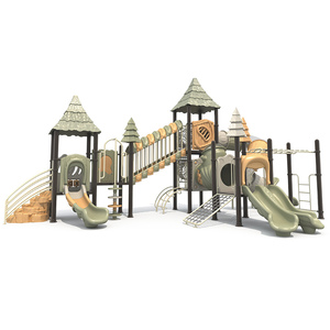 Parco Giochi per Bambini a Tema Foresta con Doppio Scivolo Dritto e Set Combinato di Scivoli a Tubo Trasparente - Product Image 4