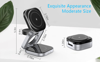 Station de charge AFY Factory nouvelle génération, haute qualité, D2, 3 en 1, pliable, magnétique, charge rapide 15W pour téléphone, montre et écouteurs sans fil.