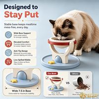 Vente en gros de bols pour chats et chiens en céramique et acier inoxydable, mignons, arrondis, luxueux, anti-noircissement, à fixer au mur, portables, fournitures pour animaux de compagnie