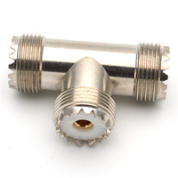 Connecteur adaptateur talkie-walkie en forme de T cuivre UHF SL16 PL259 femelle laiton prise micro-ondes prise ROHS 5 Mm Jack Sj2-25406x Smt RY