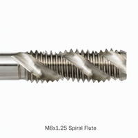 Wire Thread Insert Tap M8x1.25 HSS 6542 Right Hand Straight Spiral Flute Helical Coil Insert Tap Thread Repair Tool