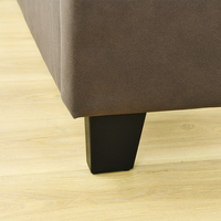 Lit simple en cuir Willsoon au design moderne avec tête de lit carrée en bois doux pour salon ou chambre à coucher